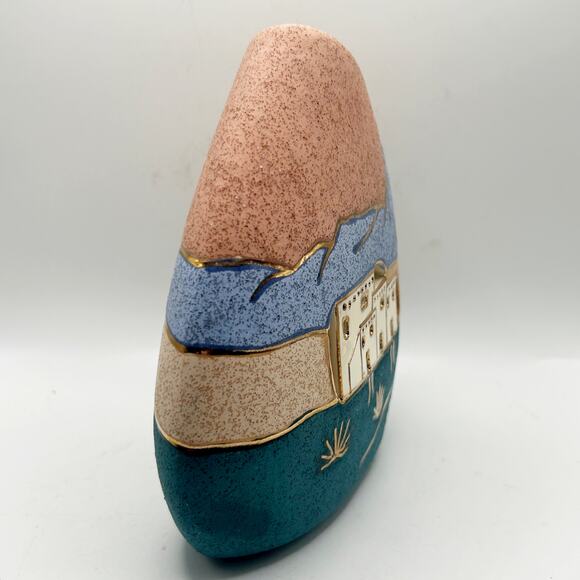 Vintage GINA Handcrafted 24k Gold Native American MESA Southwestern Pottery Vase - Picture 8 of 10